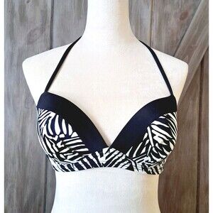 Victoria’s Secret Bikini Halter Swim Top 34C Push Up Padded Underwire Beach Pool